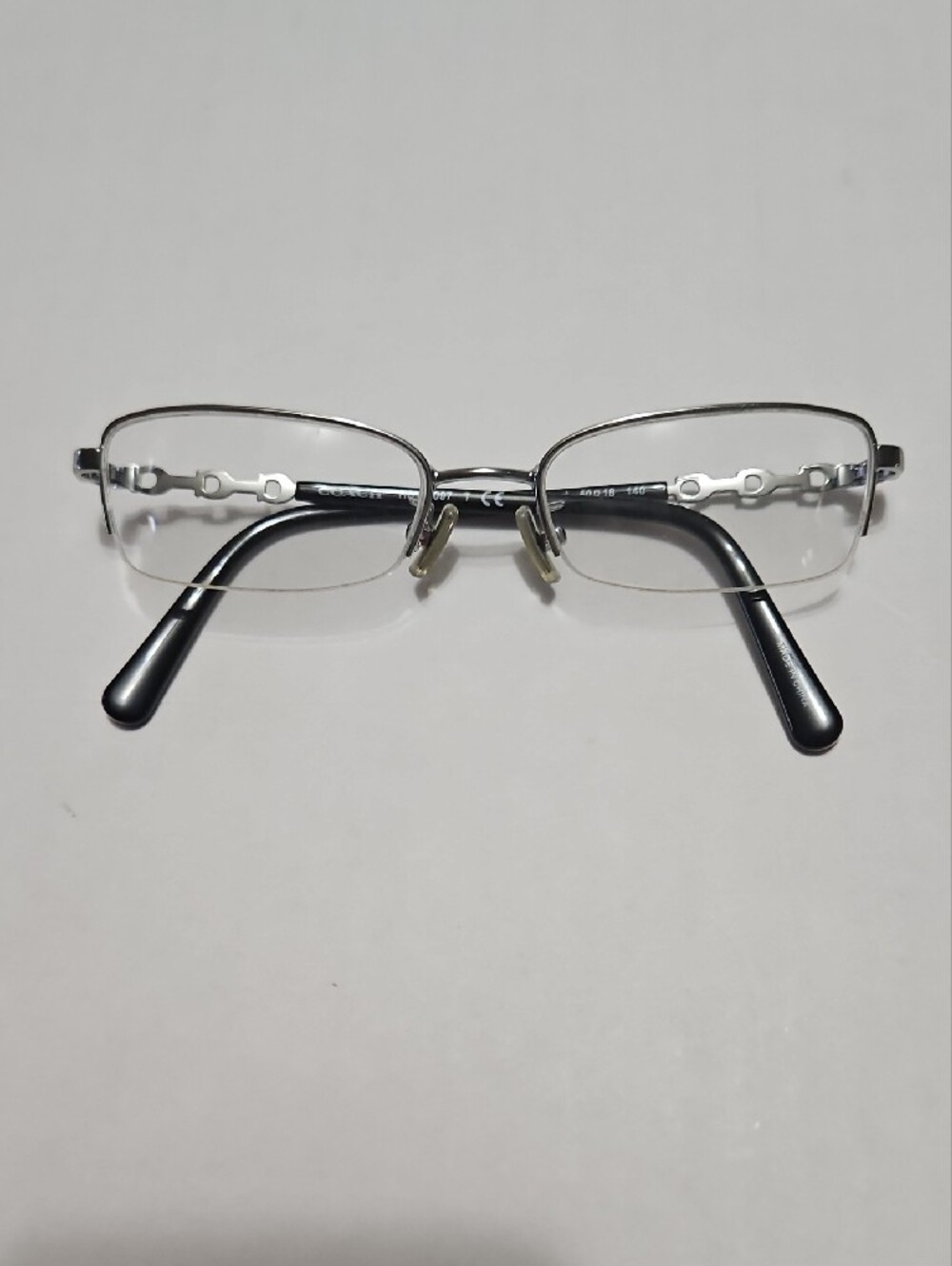 Coach HC 5097 50 18 140 9001 Silver Metal  Eyeglass Half Rim Frames Only